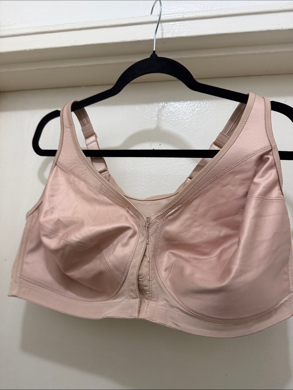 Glamorise Blush Pink Front-Closure Full Coverage Bra